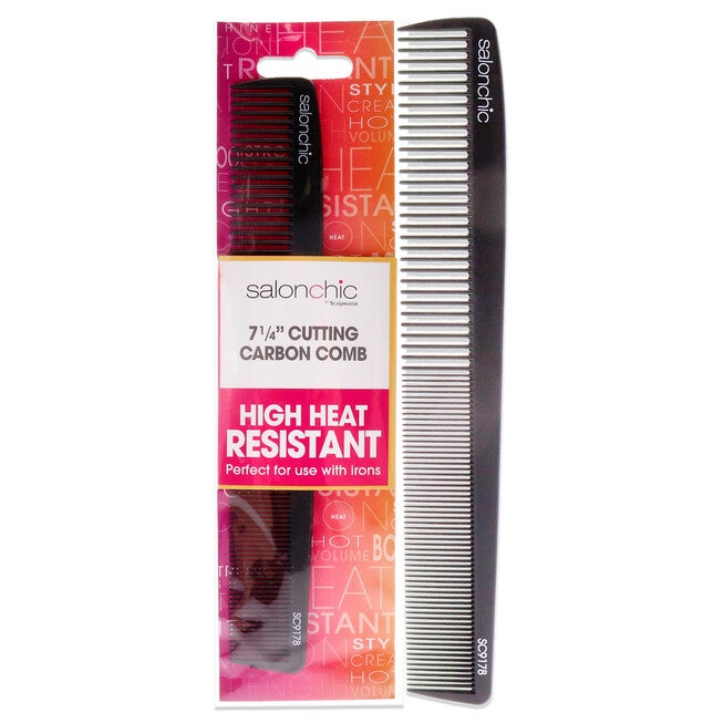 Cutting Carbon Comb High Heat Resistant 7.25 by SalonChic for Unisex - 1 Pc Comb, NA, hi-res image number null