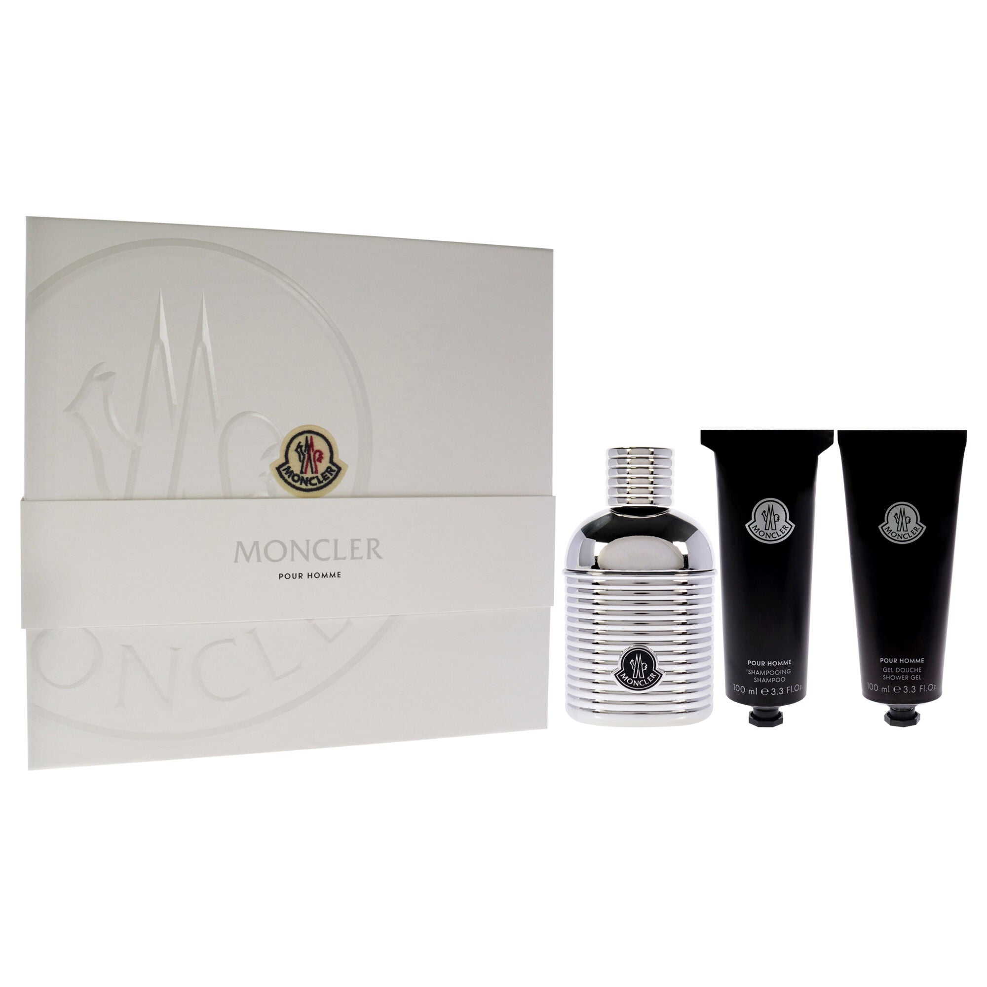 Moncler Pour Homme by Moncler for Men - 3 Pc Gift Set 3.3oz EDP Spray, 3.3oz Shower Gel, 3.3oz Shampoo, See Description, alternate image number 1