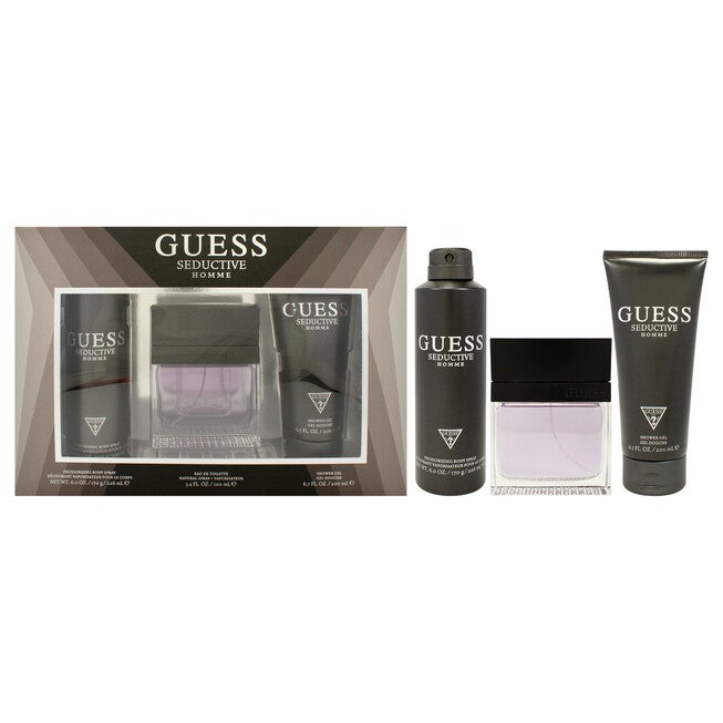 Seductive by Guess for Men - 3 Pc Gift Set 3.4oz EDT Spray, 6oz Deodorizing Body Spray, 6.7oz Shower Gel, NA, hi-res image number null