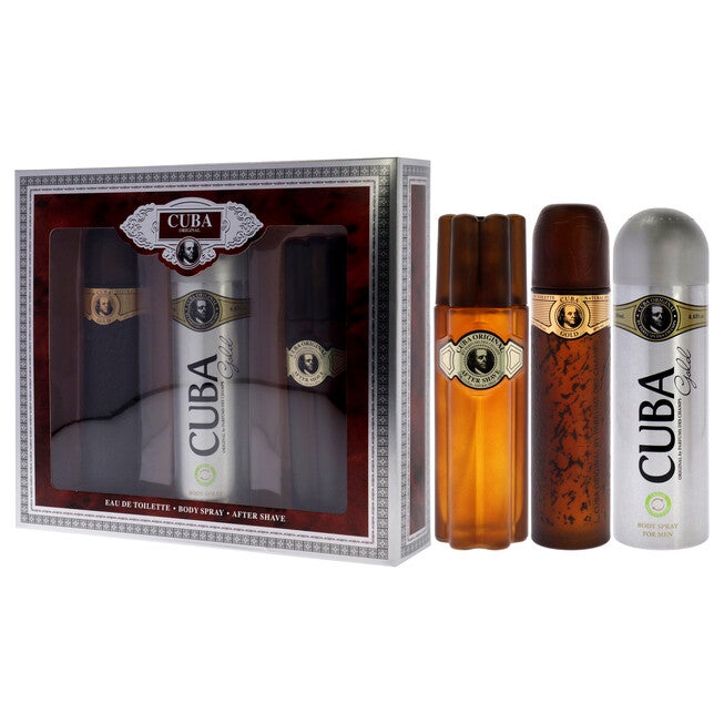 Cuba Gold by Cuba for Men - 3 Pc Gift Set 3.3oz EDT Spray, 6.6oz Deodorant Spray, 3.3oz After Shave, , alternate image number null