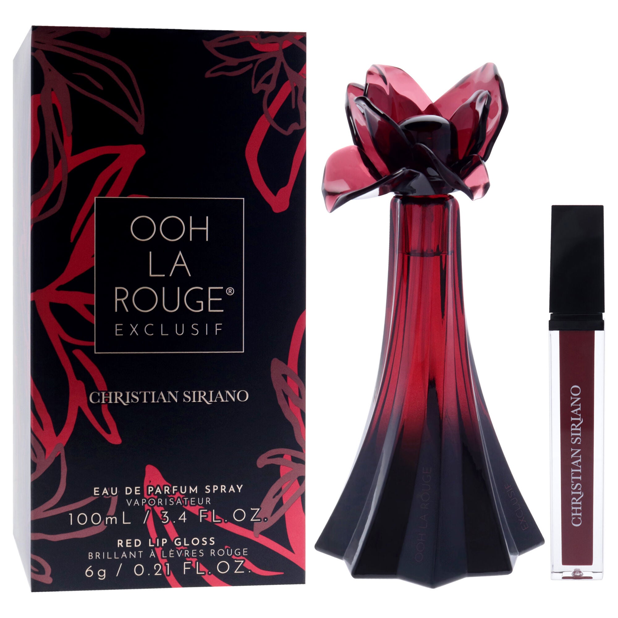 Ooh La Rouge Exclusif by Christian Siriano for Women - 2 Pc Gift Set 3.4oz EDP Spray, 0.21oz Lip Gloss - Red, See Description, alternate image number 1