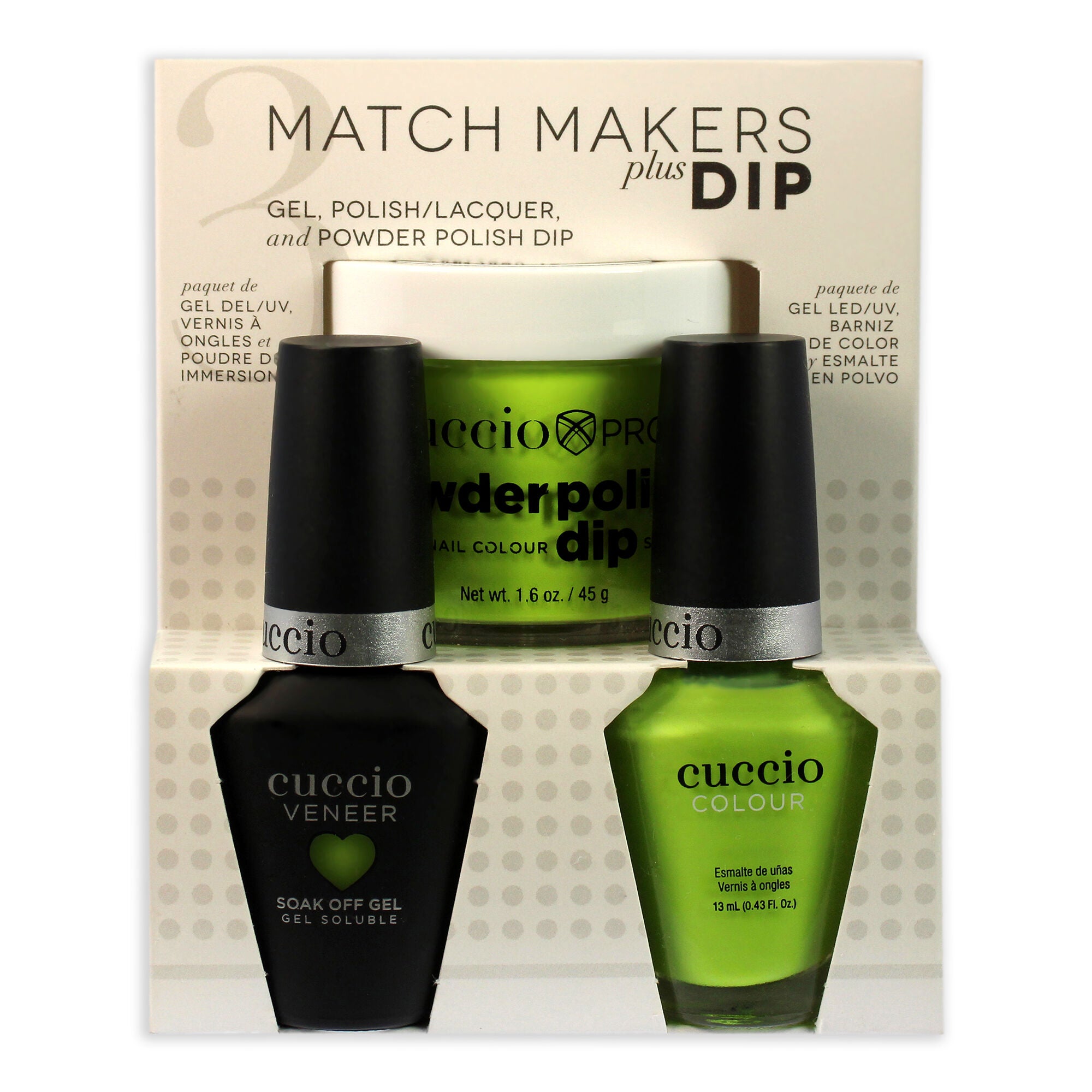 Match Makers Plus Dip - Wow The World by Cuccio Colour for Women - 3 Pc 1.6oz Pro Powder Polish Dip System, 0.44oz Veneer Soak Off Gel, 0.43oz Colour Nail Polish, Multicolor, alternate image number 3
