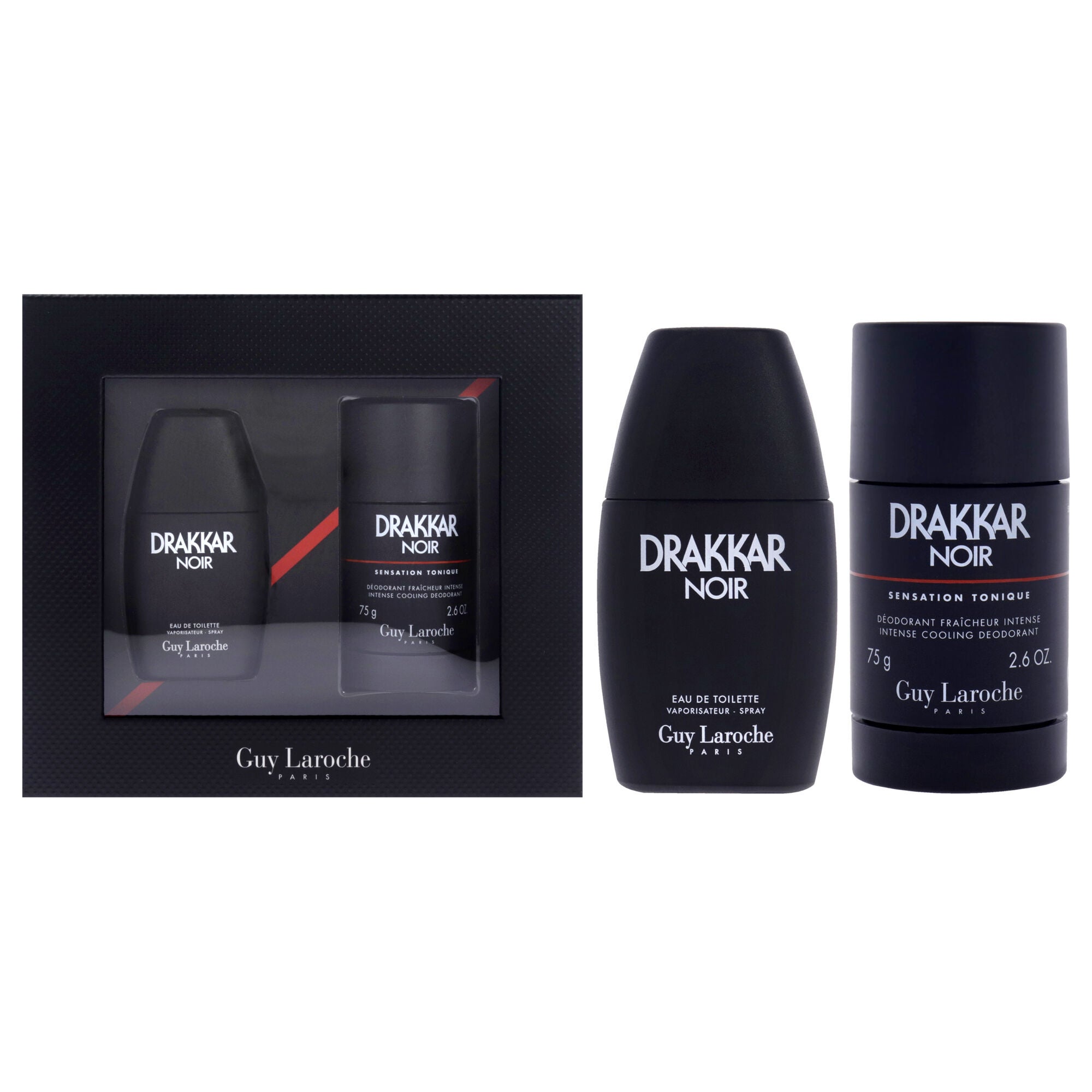 Drakkar Noir by Guy Laroche for Men - 2 Pc Gift Set 1oz EDT Spray, 2.6oz Deodorant Stick, See Description, hi-res image number 0