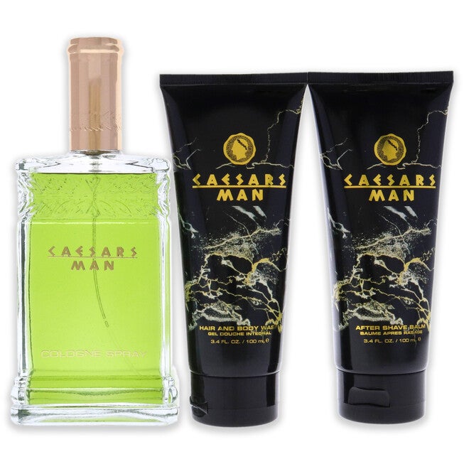 Caesars by Caesars for Men - 3 Pc Gift Set 4oz Cologne Spray, 3.3oz Hair And Body Wash, 3.3oz After Shave Balm, , alternate image number null