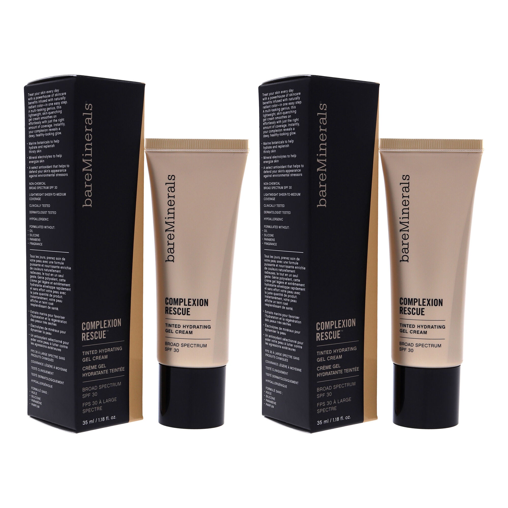 Complexion Rescue Tinted Hydrating Gel Cream SPF 30 - 05 Natural by bareMinerals for Women - 1.18 oz Foundation - Pack of 2, See Description, alternate image number 1