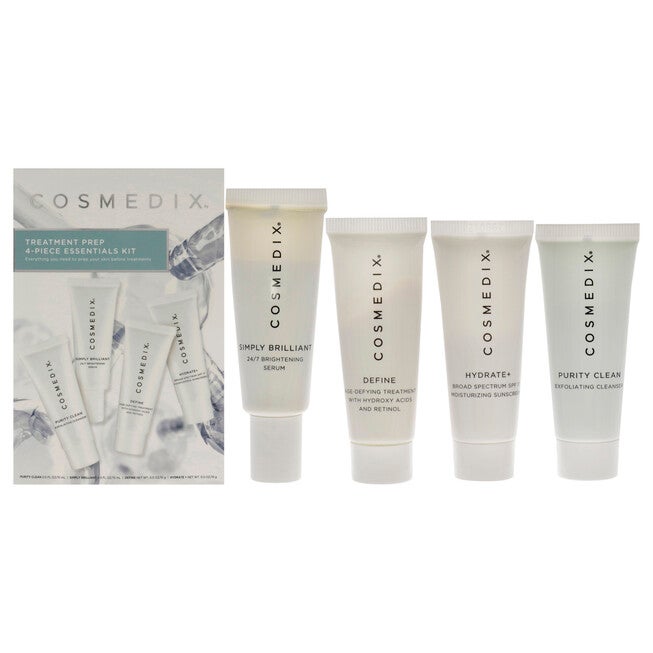 Treatment Prep Essentials Kit by Cosmedix for Unisex - 4 Pc 0.5oz Purity Clean, 0.5oz Simply Brilliant, 0.5oz Define, 0.5oz Hydrate Plus, NA, hi-res image number null