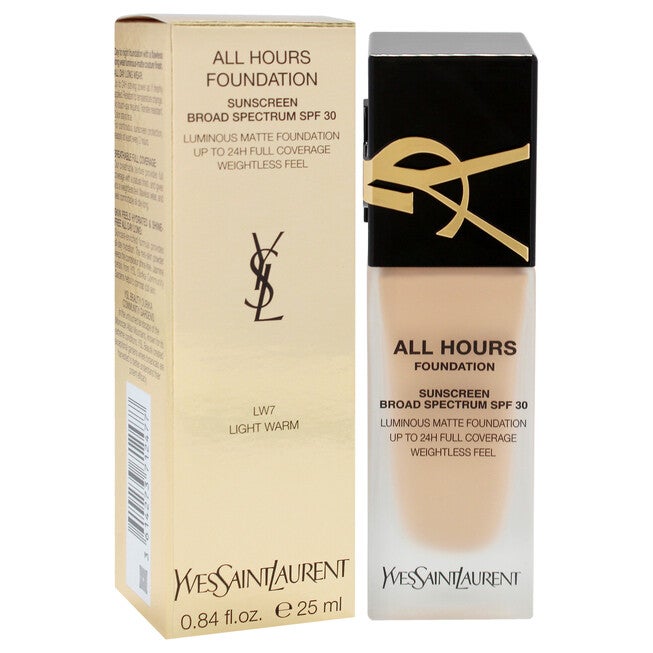 All Hours Foundation SPF 30 - LW7 Light Warm by Yves Saint Laurent for Women - 0.84 oz Foundation, NA, alternate image number null
