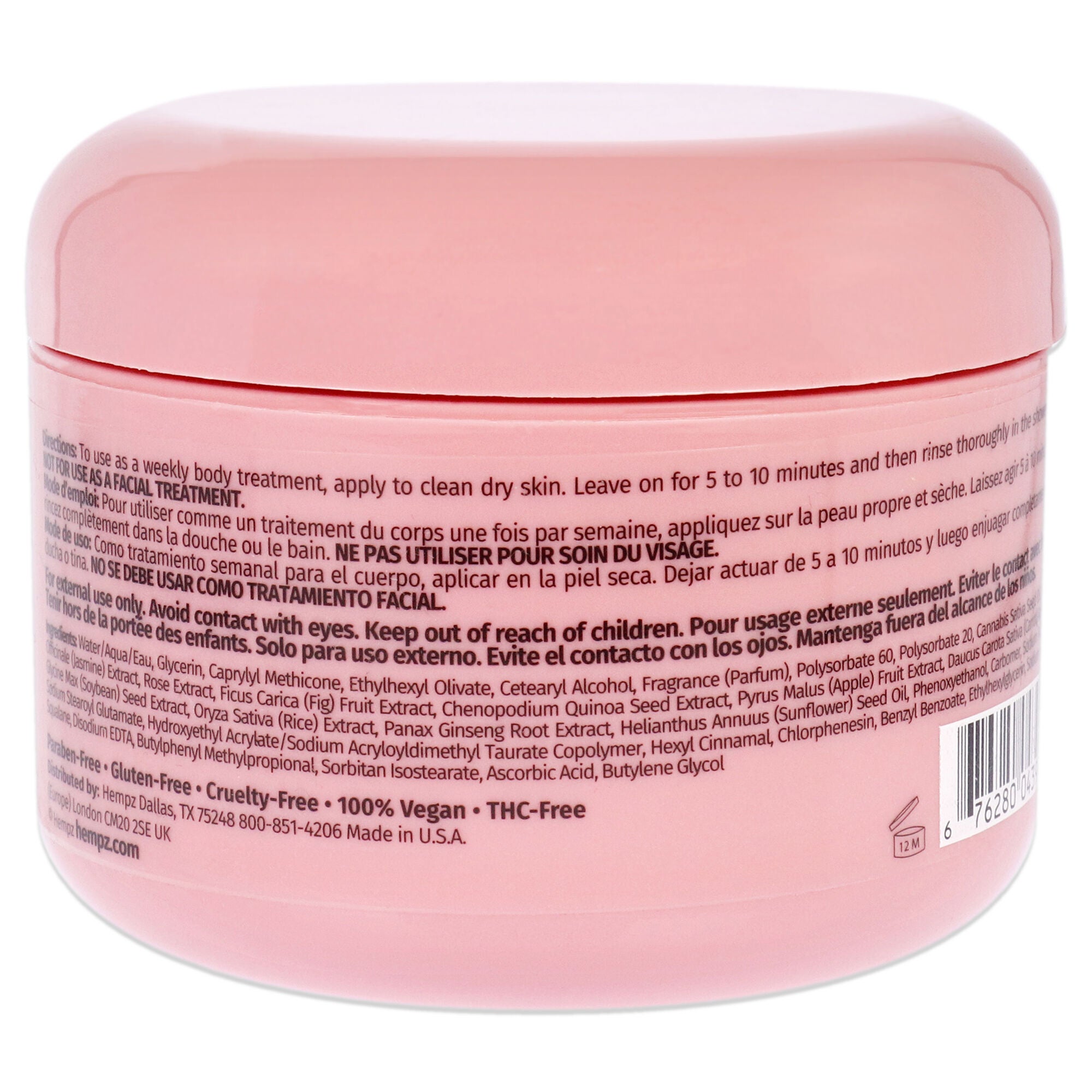 Sweet Jasmine and Rose Collagen Infused Herbal Body Mask by Hempz for Unisex - 7.3 oz Mask, See Description, alternate image number 2