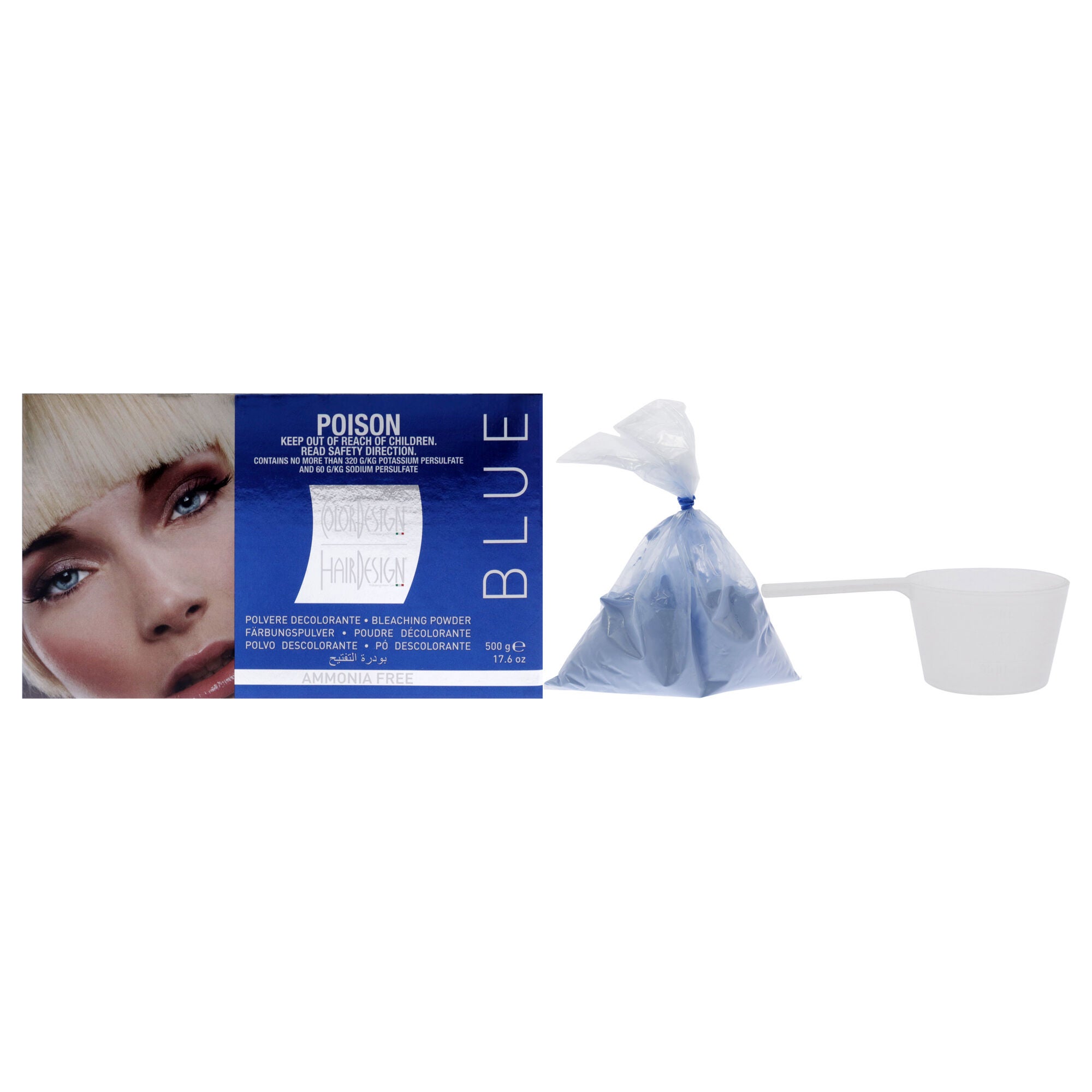 Powder Lightener Bleach - Blue by ColorDesign for Unisex - 17.6 oz Lightener, See Description, hi-res image number 0