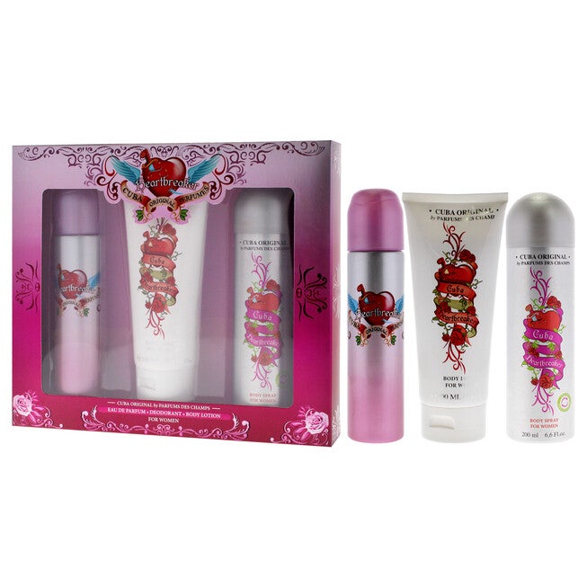 Cuba Heartbreaker by Cuba for Women - 3 Pc Gift Set 3.3oz EDP Spray, 6.7oz Body Spray, 4.3oz Body Lotion, NA, alternate image number null
