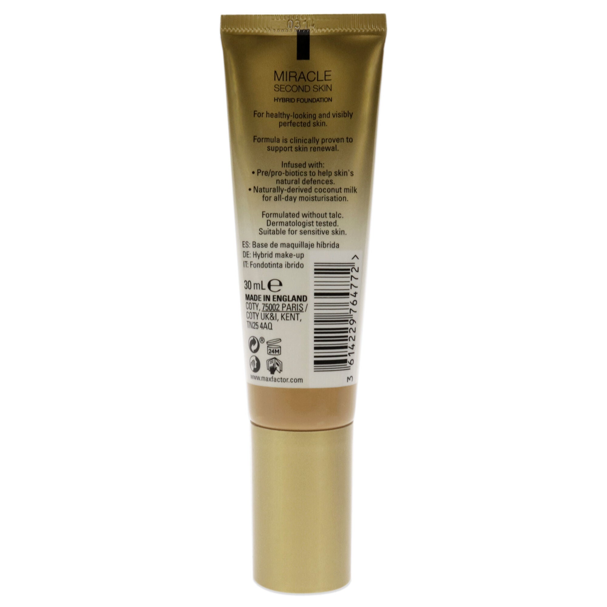 Miracle Second Skin Foundation SPF 20 - 08 Medium Tan by Max Factor for Women - 1.01 oz Foundation, See Description, alternate image number 2