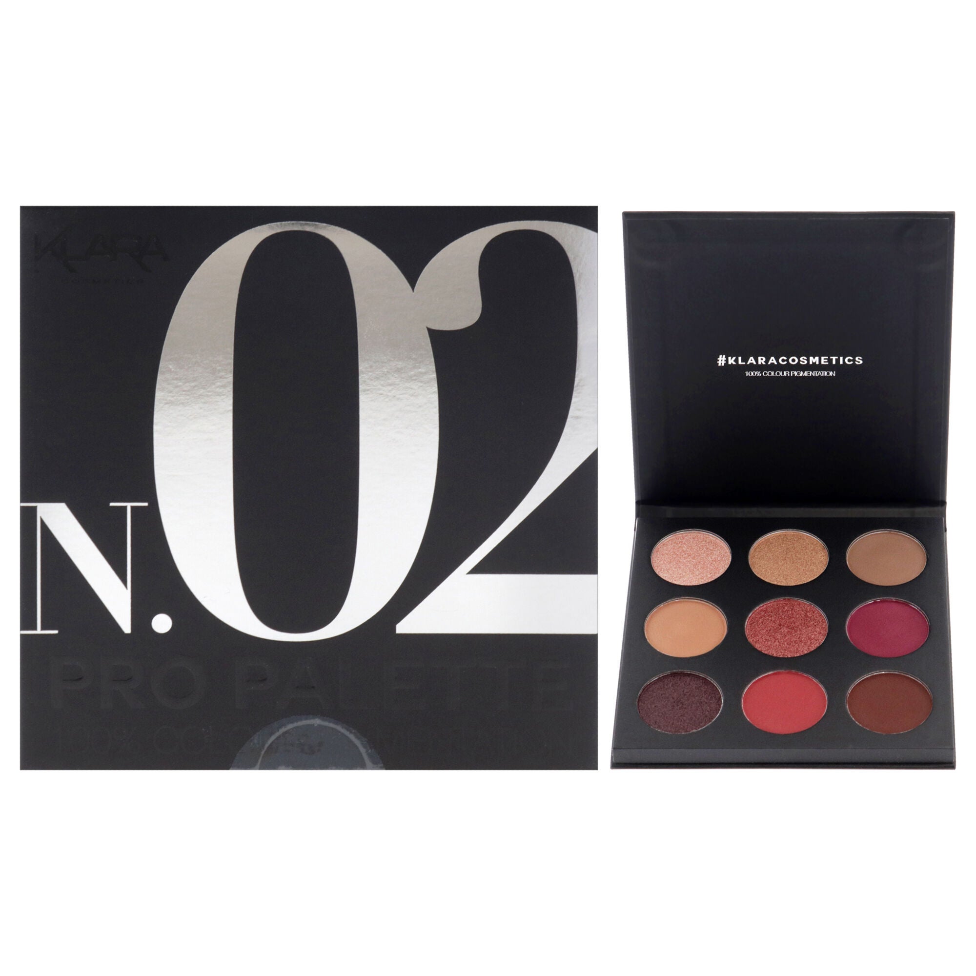 Pro Eyeshadow Palette - N.02 by Klara for Women - 0.38 oz Eye Shadow, See Description, hi-res image number 0