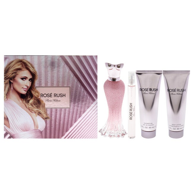 Rose Rush by Paris Hilton for Women - 4 Pc Gift Set 3.4oz EDP Spray, 3.0oz Body Lotion, 3.0oz Shower Gel, 0.33oz EDP Spray, NA, hi-res image number null