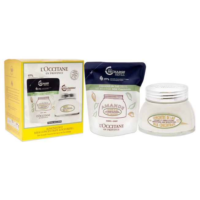 Almond Concetrate Duo by LOccitane for Women - 2 x 6.9 oz Almond Milk Concentrate, Almond Milk Concentrate Eco Refill, NA, alternate image number null
