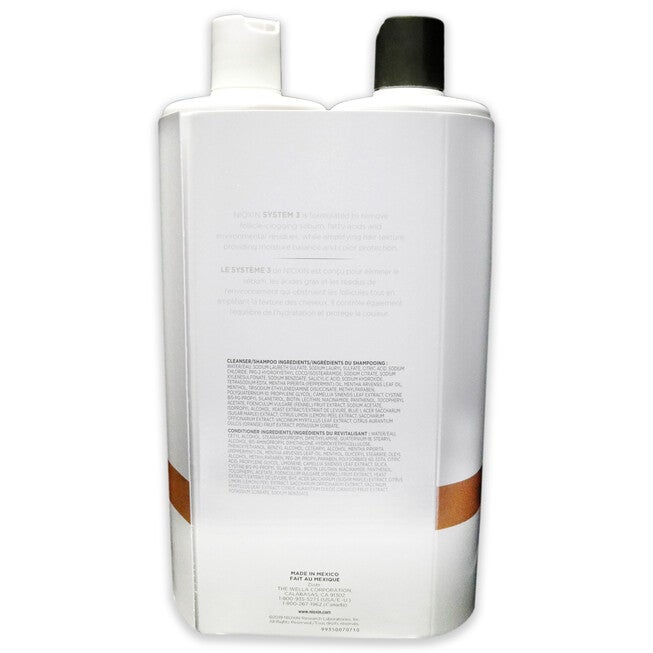 System 3 Duo by Nioxin for Unisex - 2 x 33.8 oz Shampoo, Conditioner, , alternate image number null