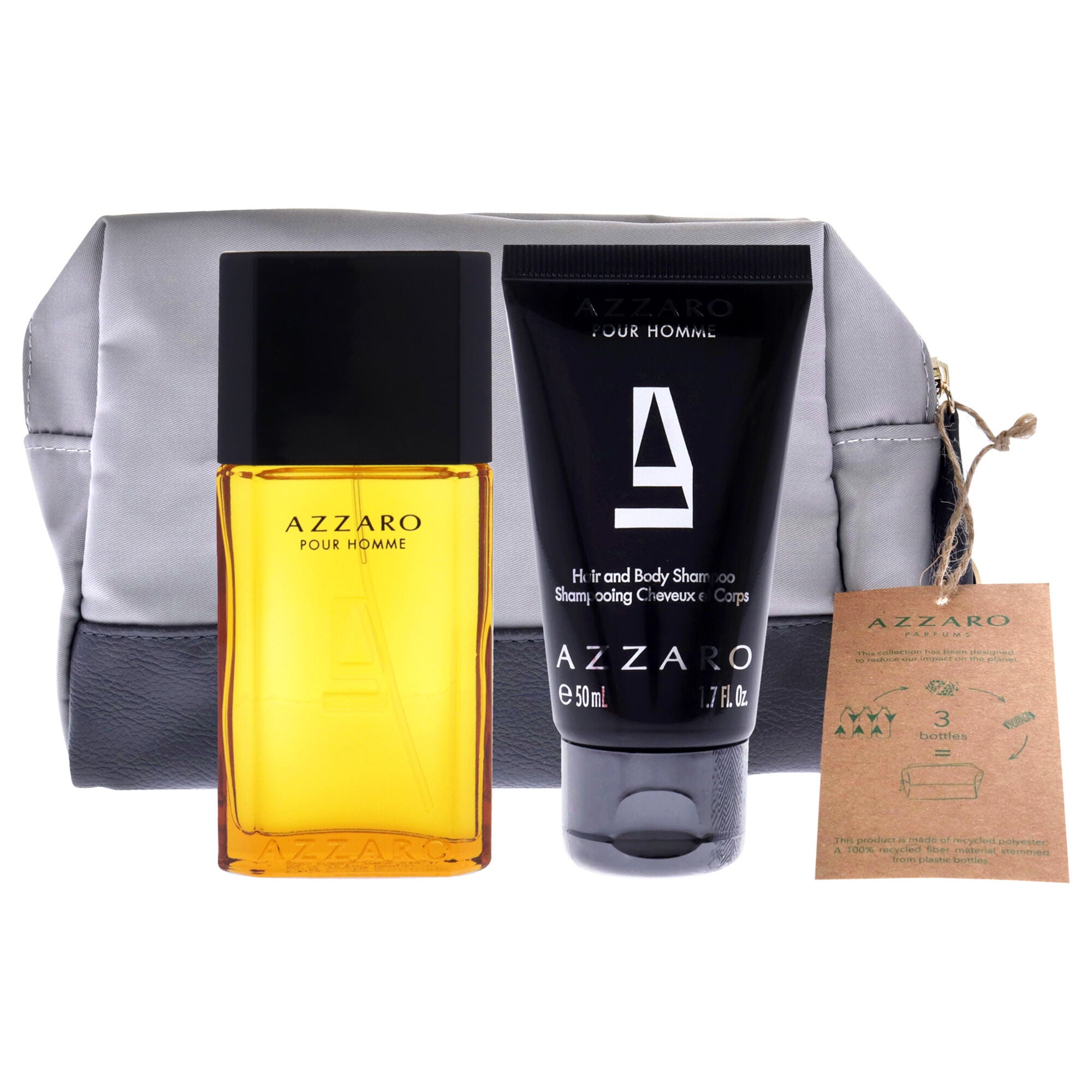 Azzaro by Azzaro for Men - 3 Pc Gift Set 1oz EDT Spray, 1.7oz Hair and Body Shampoo, Pouch, See Description, alternate image number 3