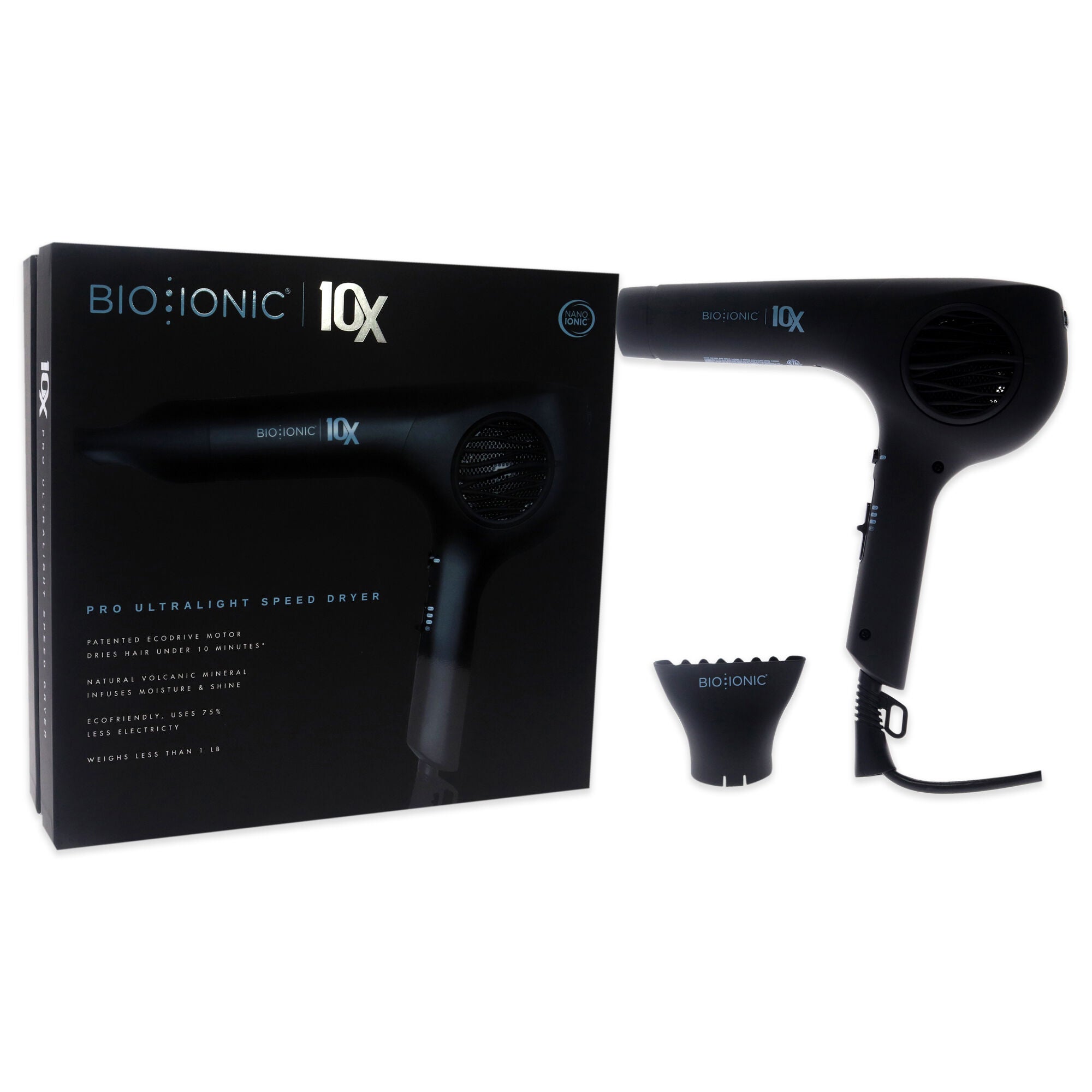 10x Pro Ultra Light Speed Dryer - Black by Bio Ionic for Women - 1 Pc Hair Dryer, , alternate image number 6