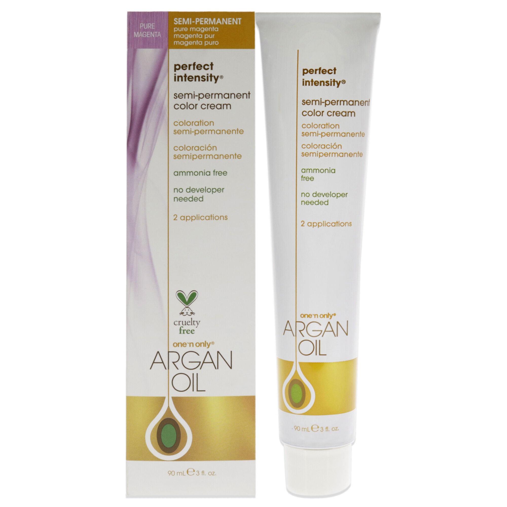 Argan Oil Perfect Intensity Semi-Permanent Color Cream - Pure Megenta by One n Only for Unisex - 3 oz Hair Color, See Description, hi-res image number 0