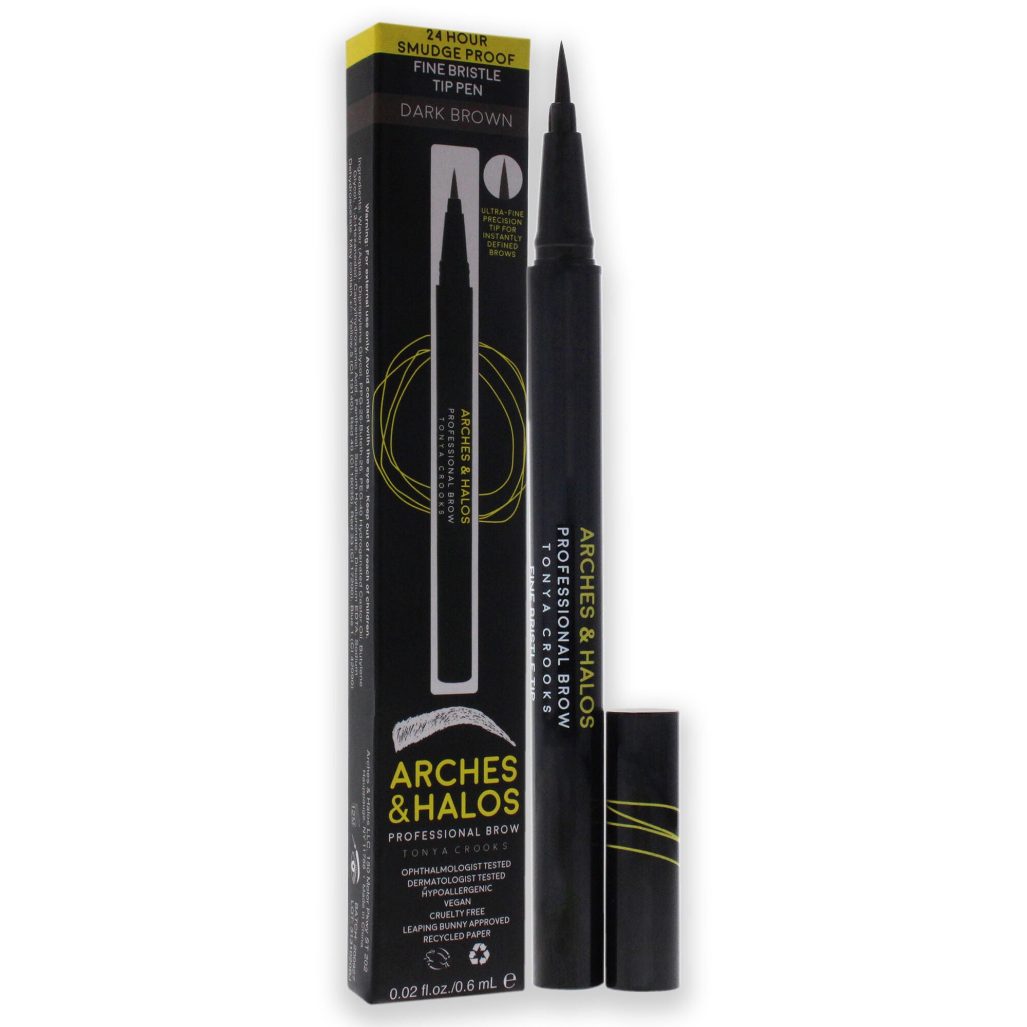 Fine Bristle Tip Pen - Dark Brown by Arches and Halos for Women - 0.02 oz Eyebrow Pen, , alternate image number 6