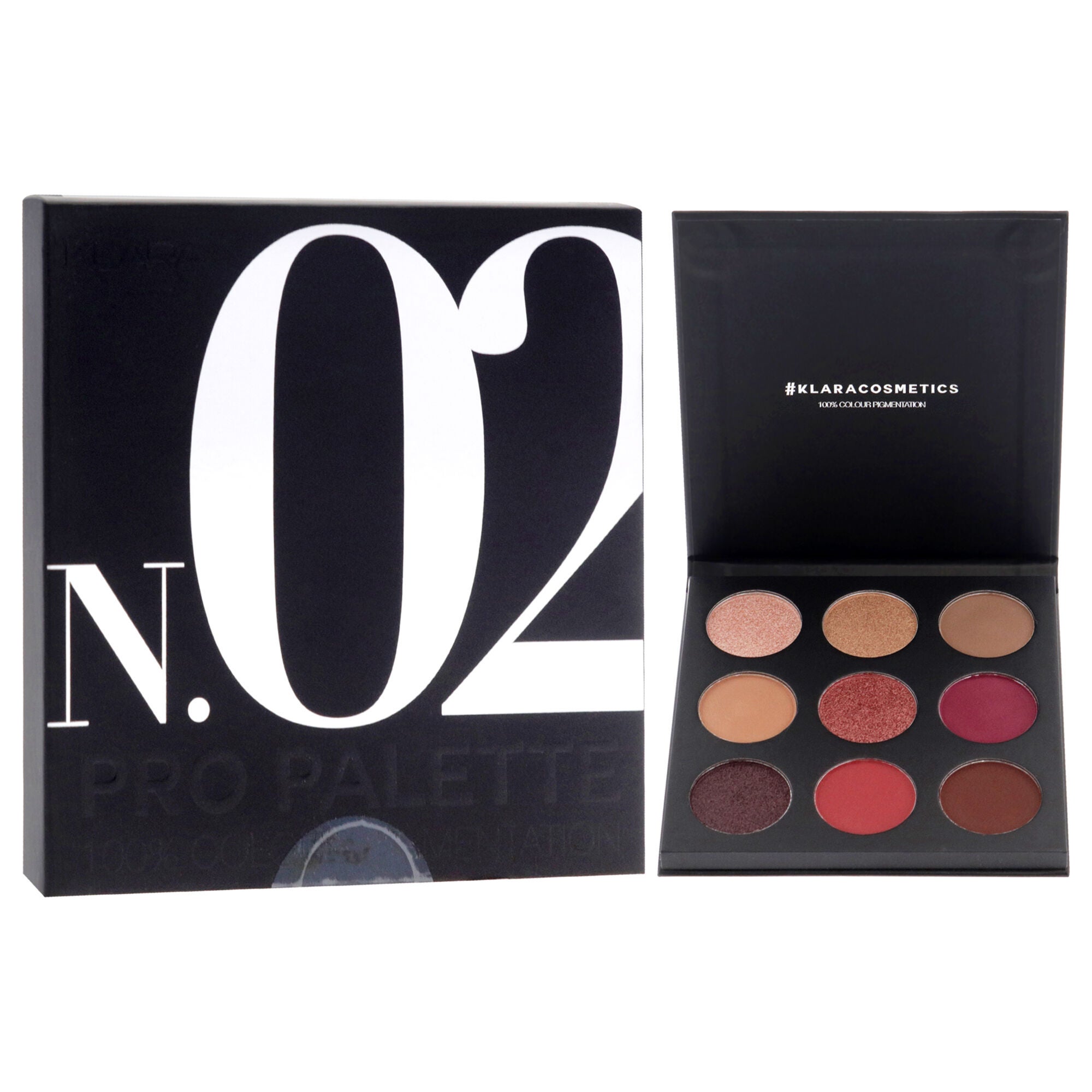 Pro Eyeshadow Palette - N.02 by Klara for Women - 0.38 oz Eye Shadow, See Description, alternate image number 2
