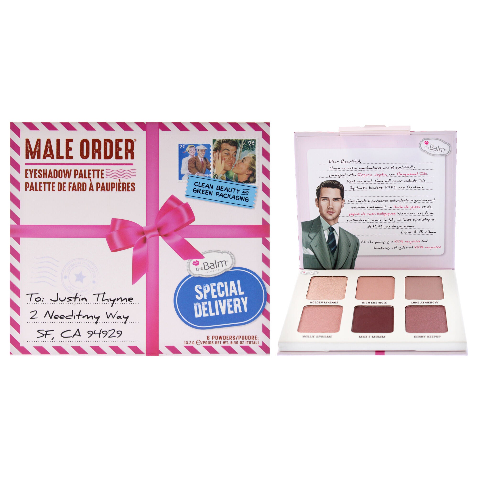 Male Order Eyeshadow Palette - Especial Delivery by the Balm for Women - 0.46 oz Eye Shadow, See Description, hi-res image number 0