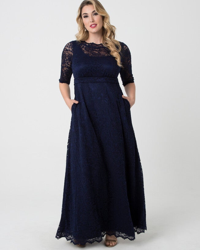 Leona Lace Gown, Nocturnal Navy, alternate image number 2