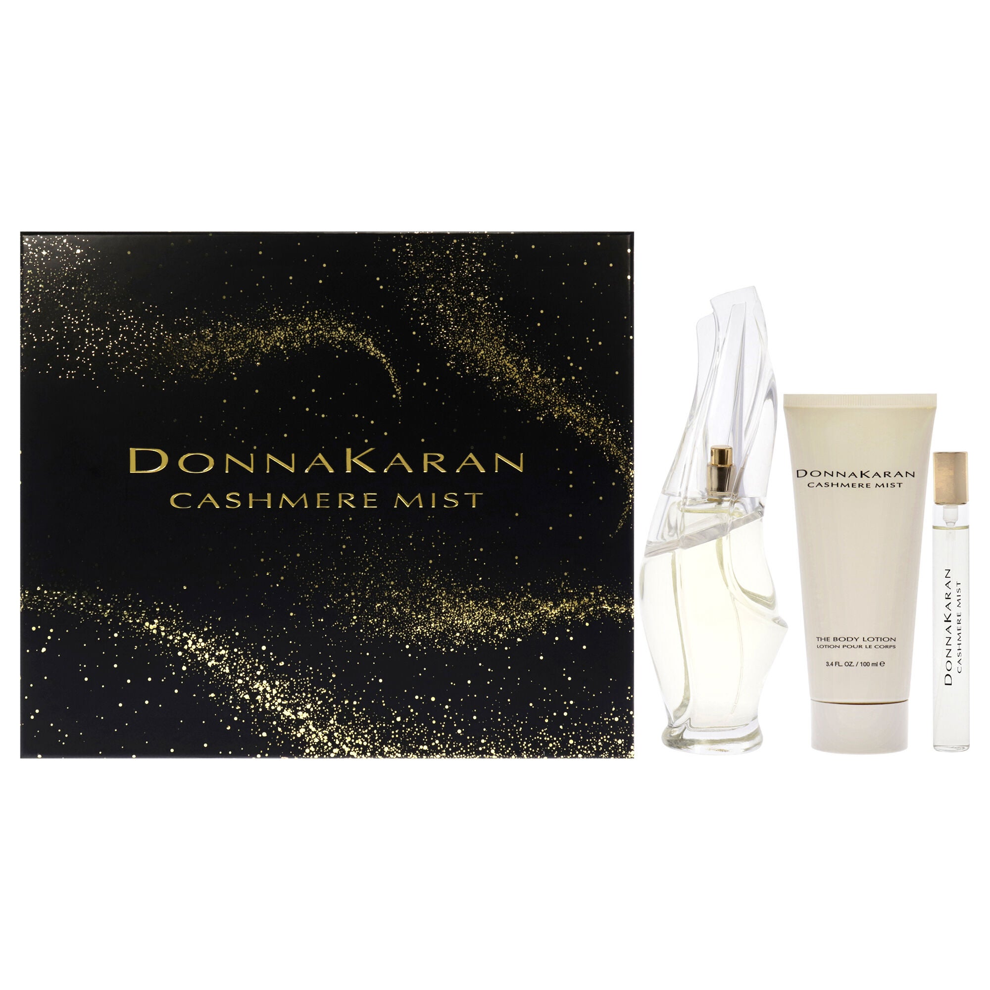 Cashmere Mist by Donna Karan for Women - 3 Pc Gift Set 3.4oz EDP Spray, 0.34oz EDP Spray, 3.4oz Body Lotion, See Description, hi-res image number 0