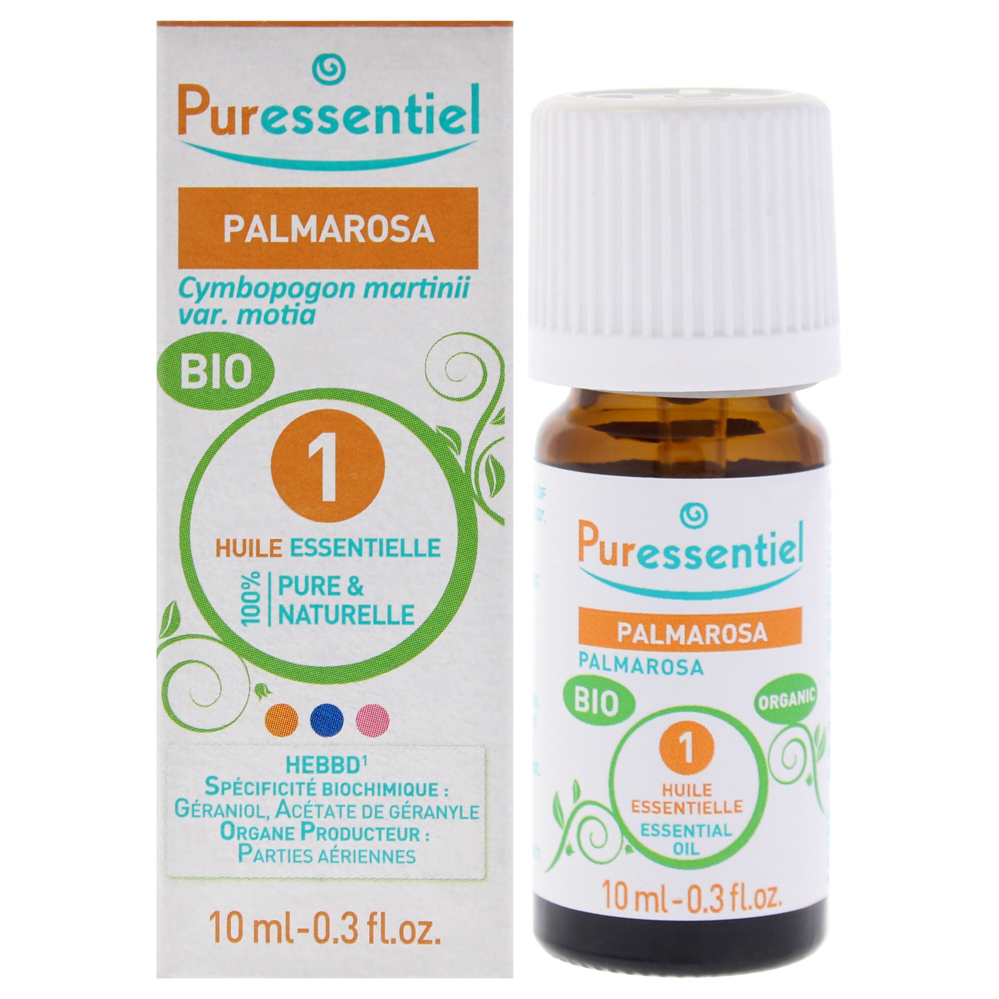 Organic Essential Oil - Palmarosa by Puressentiel for Unisex - 0.3 oz Oil, See Description, hi-res image number 0