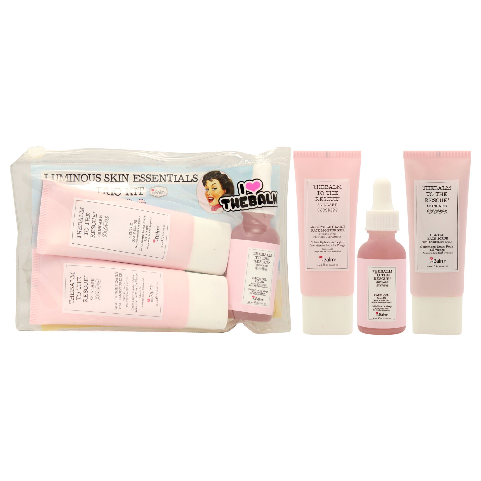 Luminous Skin Essentials Trio Kit by the Balm for Women - 3 Pc 1oz Lightweight Daily Face Moisturizer, 1oz Gentle Face Scrub, 1oz Face Oil, See Description, alternate image number 2