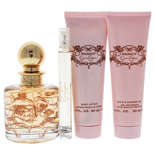 Fancy by Jessica Simpson for Women - 4 Pc Gift Set 3.4oz EDP Spray, 0.34oz EDP Spray, 3oz Body Lotion, 3oz Bath & Shower Gel, NA, alternate image number null