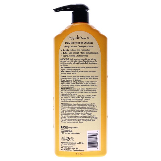 Argan Oil Daily Moisturizing Shampoo by Agadir for Unisex - 33.8 oz Shampoo, NA, alternate image number null