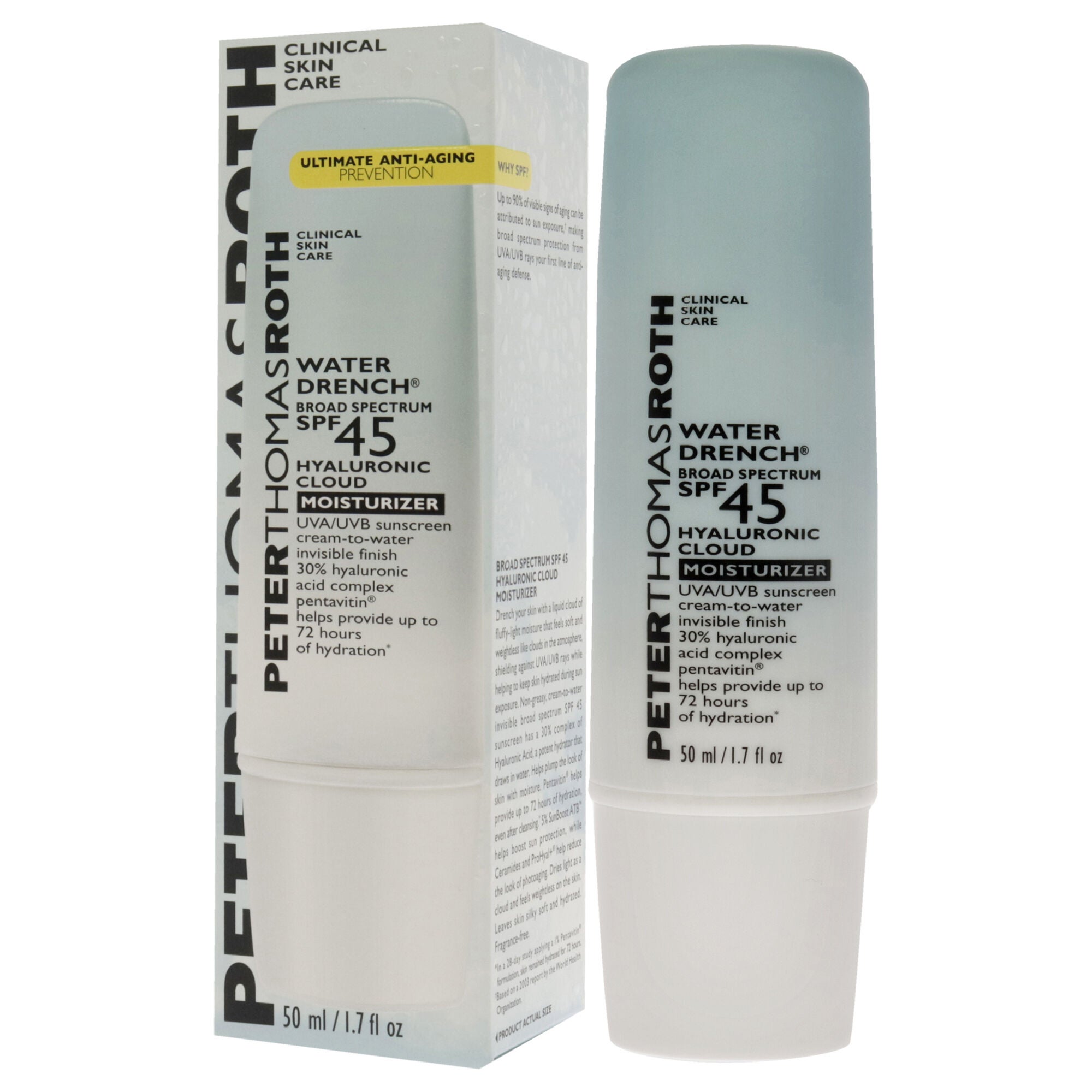 Water Drench Cloud Cream Moisturizer SPF 45 by Peter Thomas Roth for Unisex - 1.7 oz Cream, , alternate image number 8