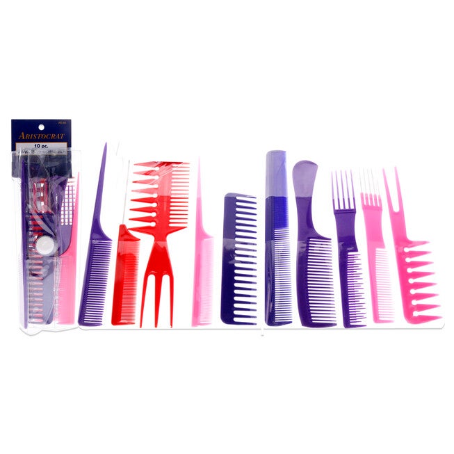 Assorted Comb in Roll-Up Set by Aristocrat for Unisex - 10 Pc Comb, NA, hi-res image number null