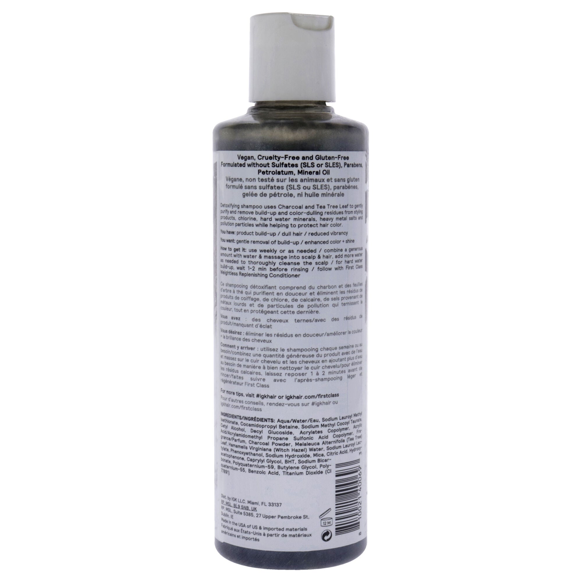First Class Detoxifying Charcoal Shampoo by IGK for Unisex - 8 oz Shampoo, See Description, alternate image number 1