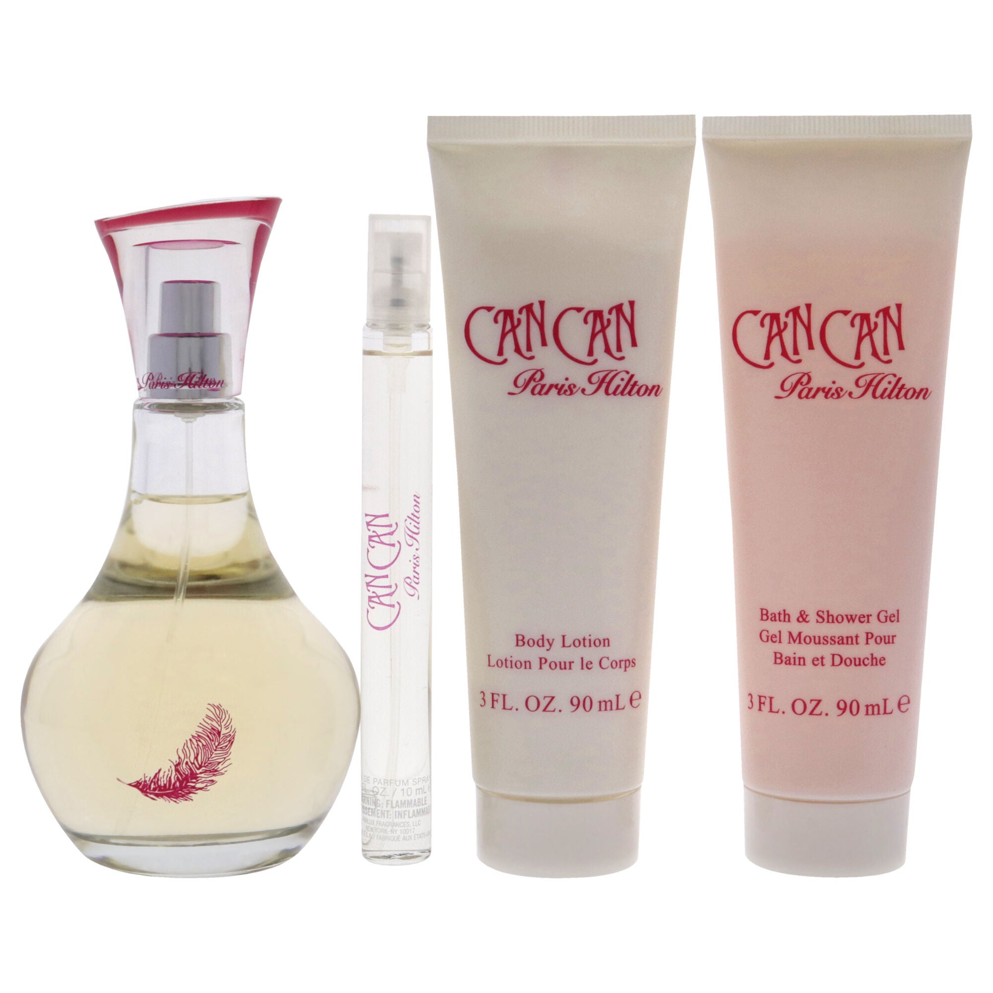 Can Can by Paris Hilton for Women - 4 Pc Gift Set 3.4oz EDP Spray, 0.34oz EDP Spray, 3oz Body Lotion, 3oz Bath and Shower Gel, See Description, alternate image number 3