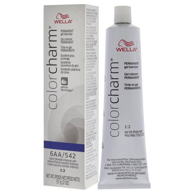 Color Charm Permanent Hair Color Gel - 6AA 542 Dark Blonde Intense Ash by Wella for Unisex - 2 oz Hair Color, NA, alternate image number null