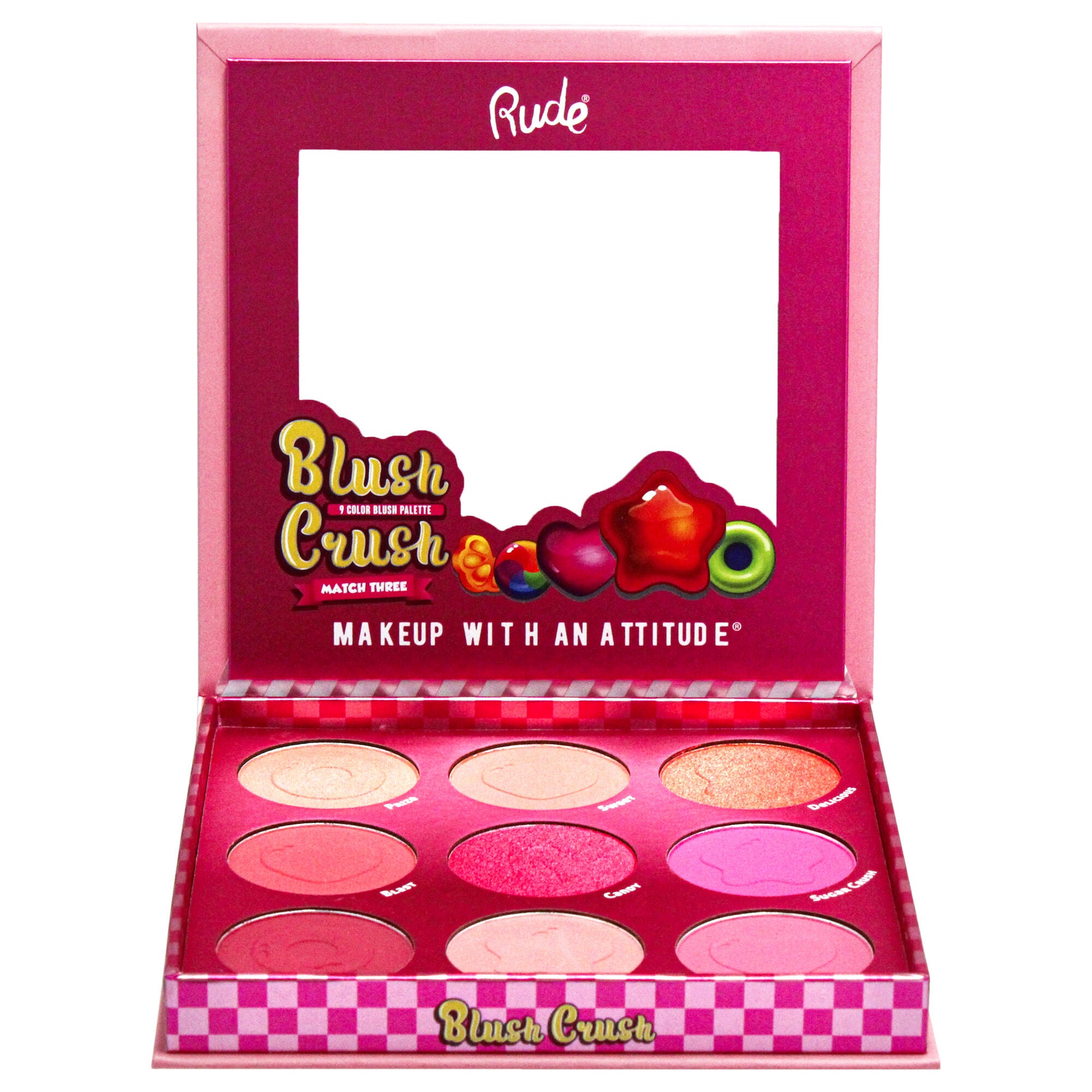 Blush Crush 9 Color Blush Palette - Match Three by Rude Cosmetics for Women - 0.67 oz Blush, See Description, alternate image number 4