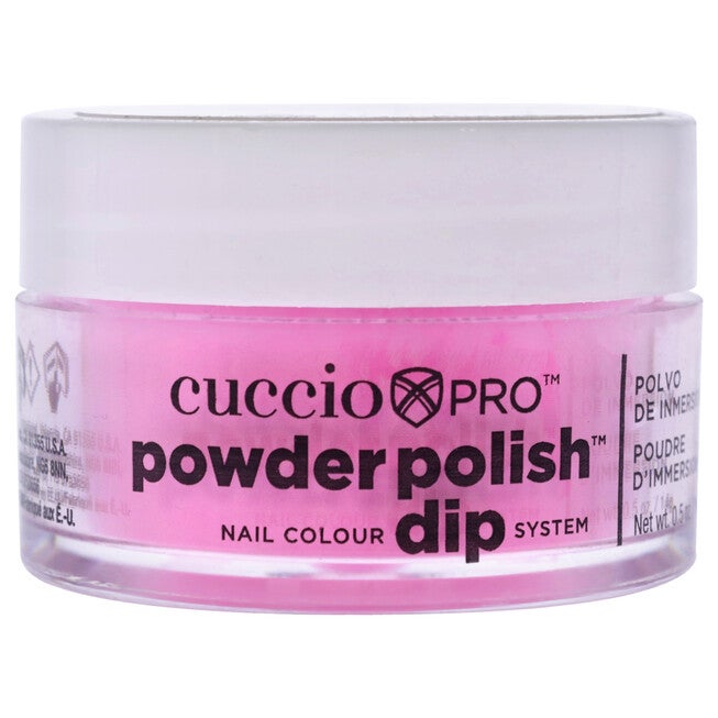 Pro Powder Polish Nail Colour Dip System - Bright Neon Pink by Cuccio Colour for Women - 0.5 oz Nail Powder, NA, hi-res image number null
