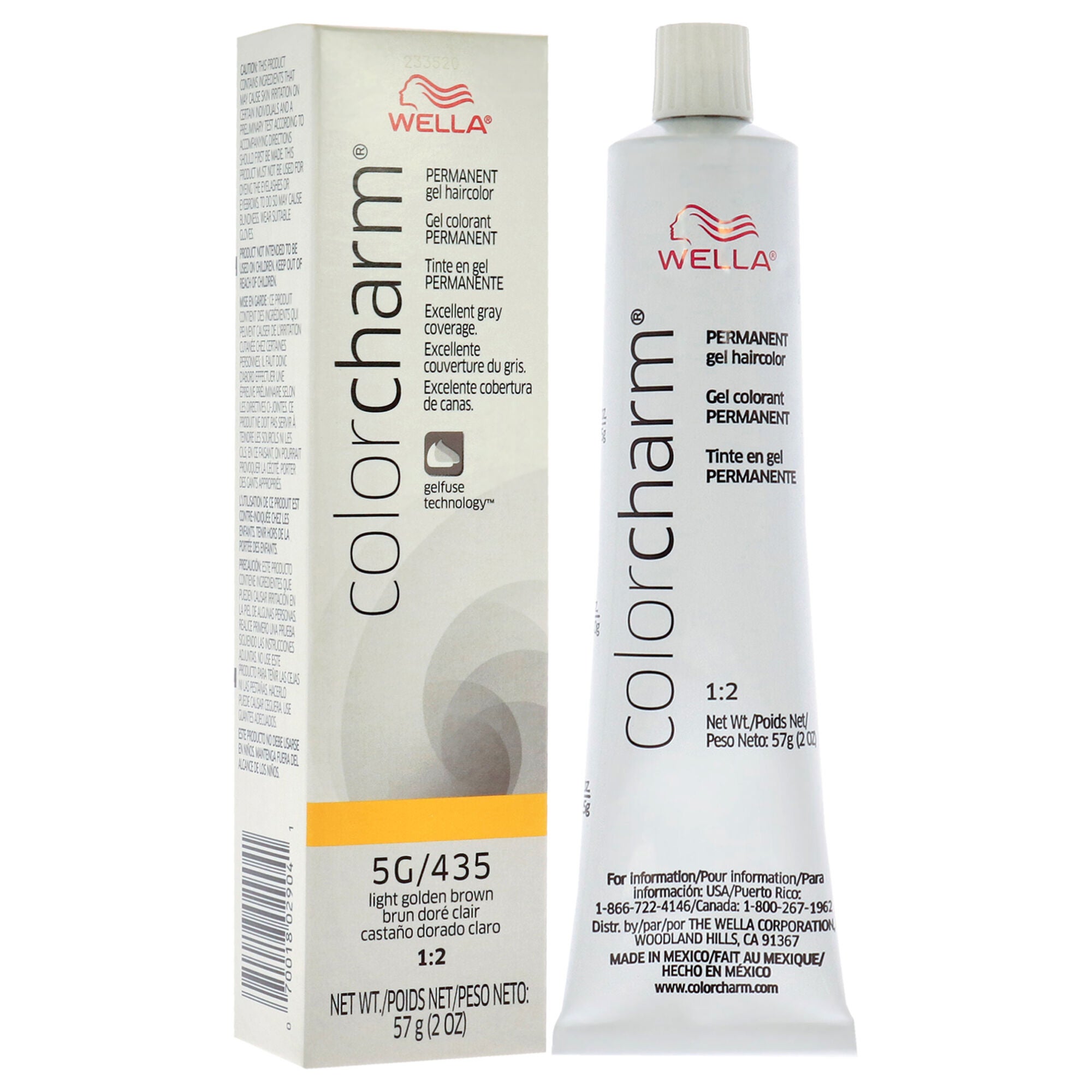 Color Charm Permanent Hair Color Gel - 435 5G Light Golden Brown by Wella for Unisex -2 oz Hair Color, See Description, alternate image number 1