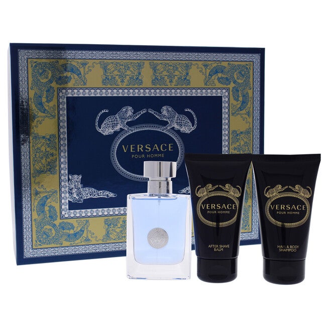 Versace Pour Homme by Versace for Men - 3 Pc Gift Set 1.7oz EDT Spray, 1.7oz Hair and Body Shampoo, 1.7oz After Shave Balm, , alternate image number null