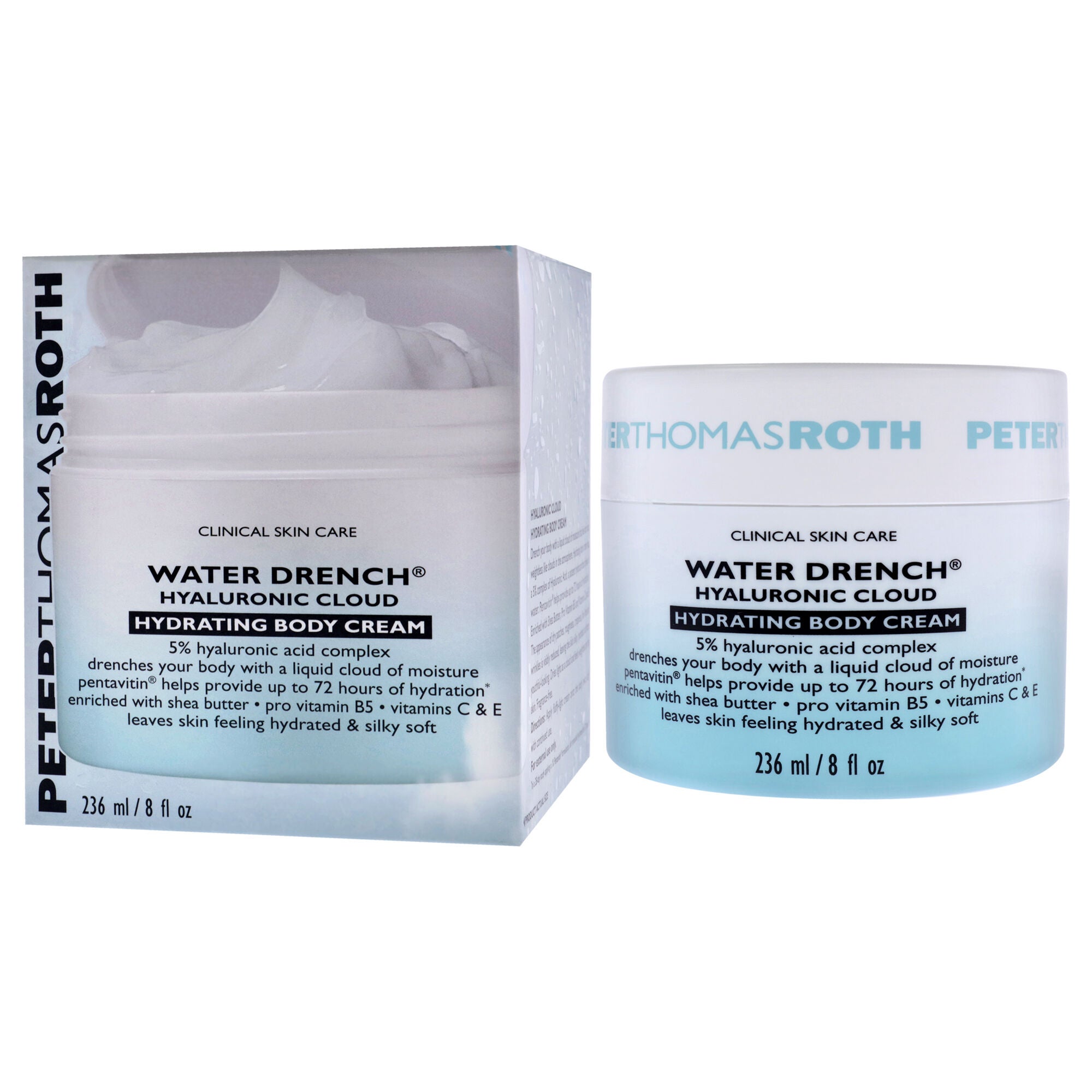 Water Drench Hyaluronic Cloud Hydrating Body Cream by Peter Thomas Roth for Unisex - 8 oz Body Cream, White, alternate image number 3