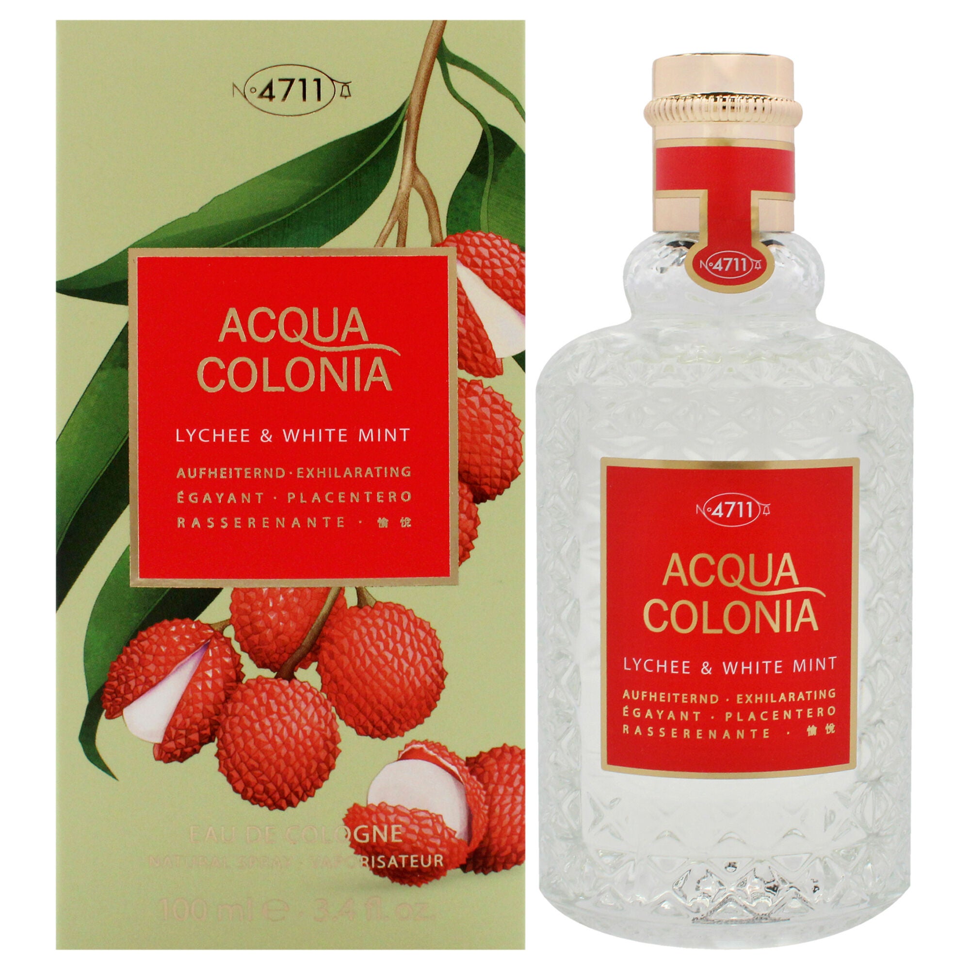 4711 Acqua Colonia - Lychee and White Mint by Muelhens for Unisex - 3.4 oz EDC Spray, Clear, hi-res image number 0