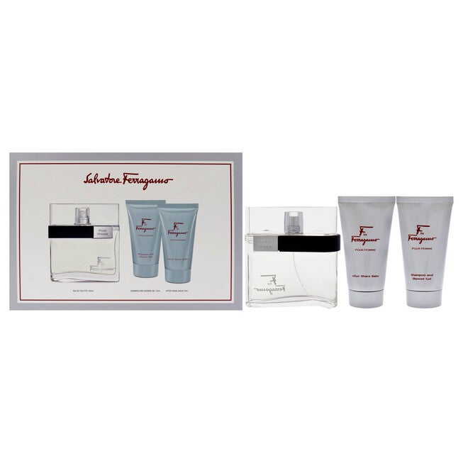 F by Salvatore Ferragamo for Men - 3 Pc Gift Set 3.4oz EDT Spray, 2.5oz Shower Gel, 2.5oz After Shave Balm, NA, hi-res image number null