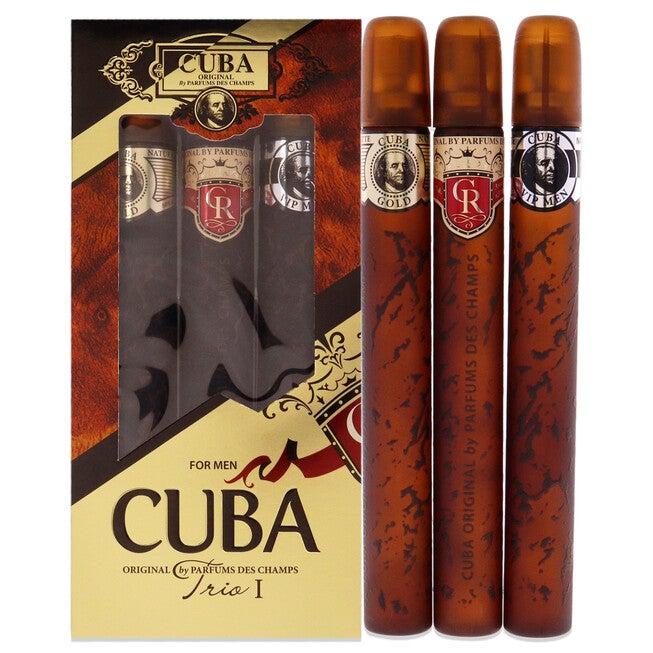 Cuba Trio 1 by Cuba for Men - 3 Pc Gift Set 1.17oz Cuba Gold EDT Spray, 1.17oz Cuba Royal EDT Spray, 1.17oz Cuba VIP EDT Spray, NA, hi-res image number null