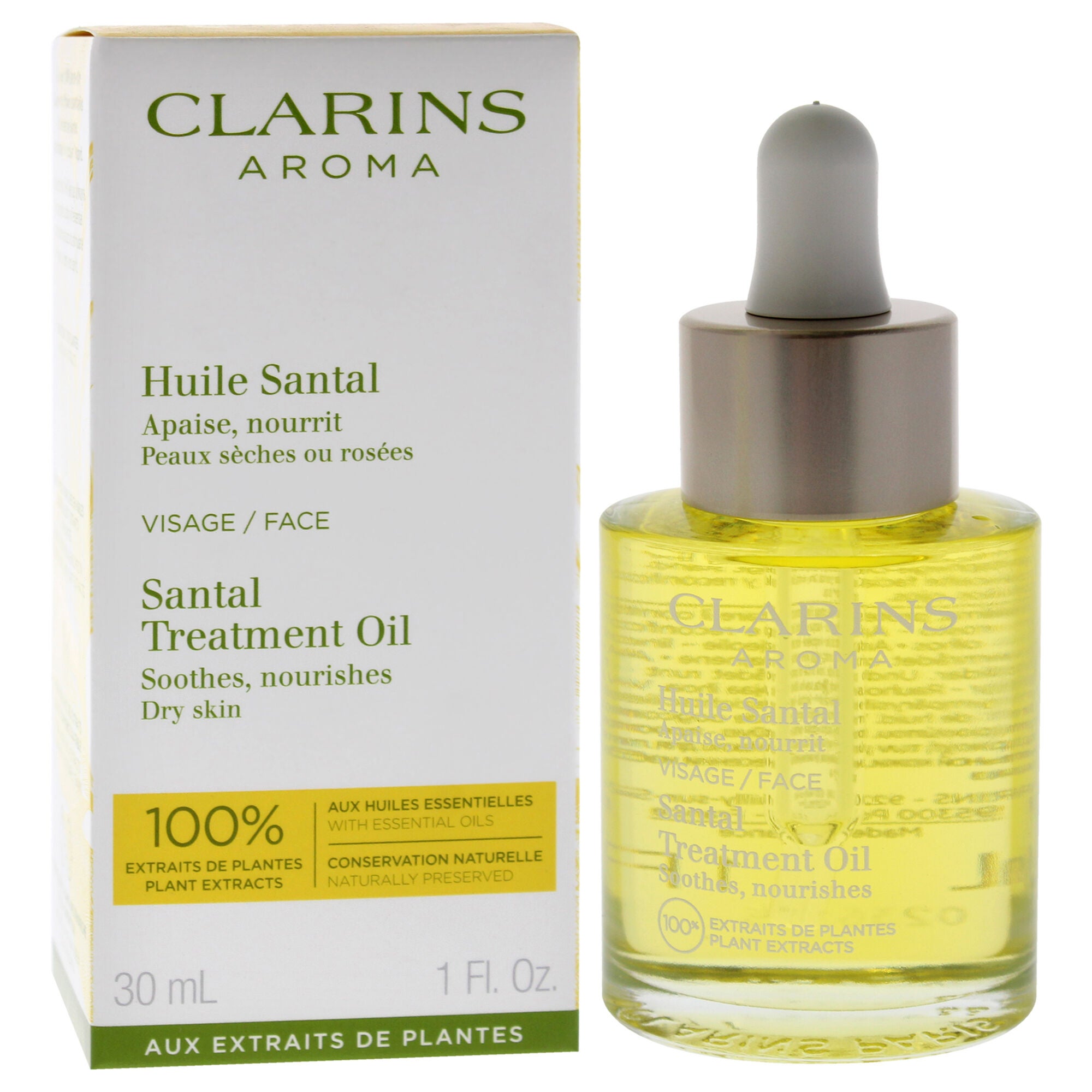 Santal Face Treatment Oil - Dry Skin by Clarins for Unisex - 1 oz Treatment, See Description, alternate image number 4