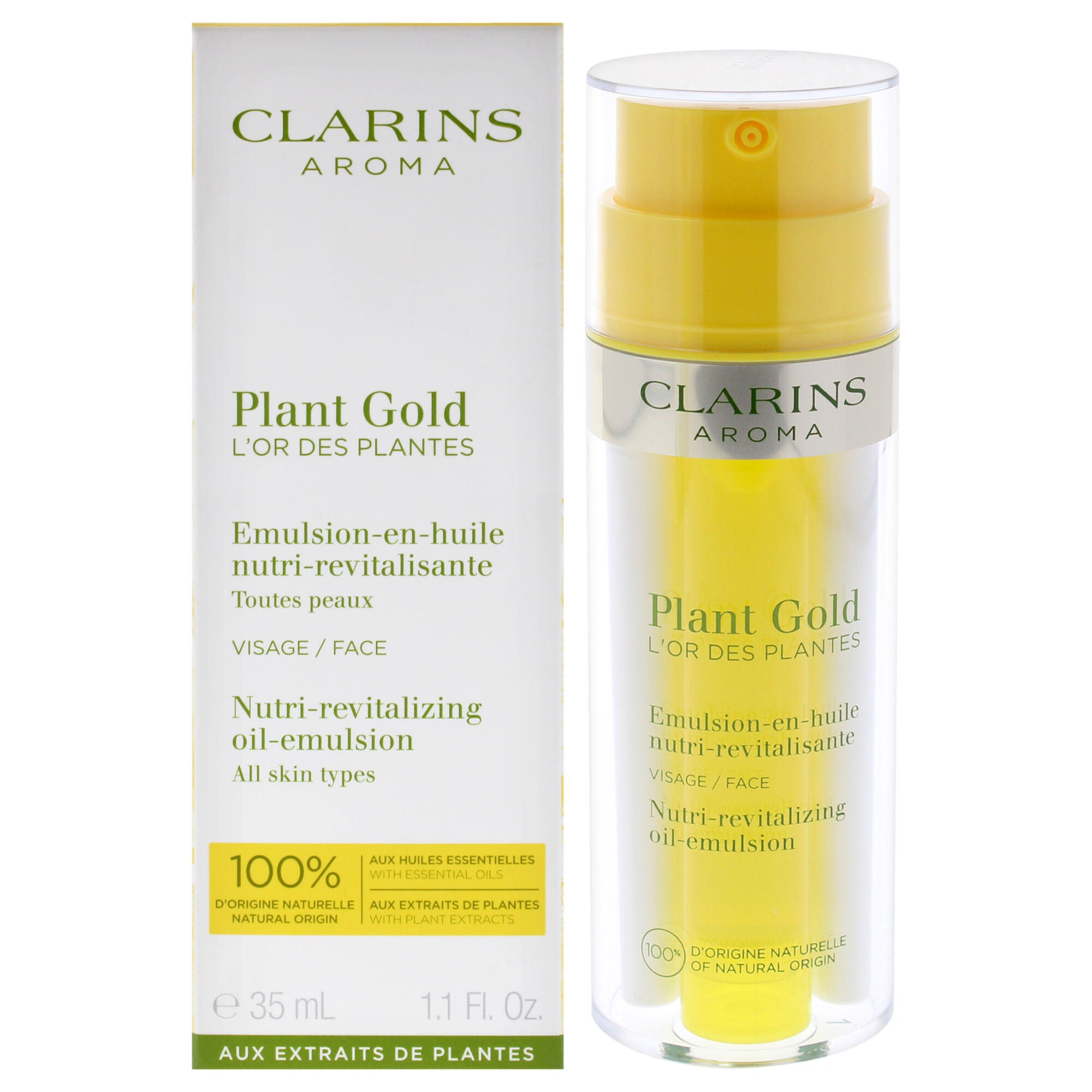 Plant Gold Nutri-Revitalizing Oil-Emulsion by Clarins for Unisex - 1.1 oz Emulsion, See Description, hi-res image number 0