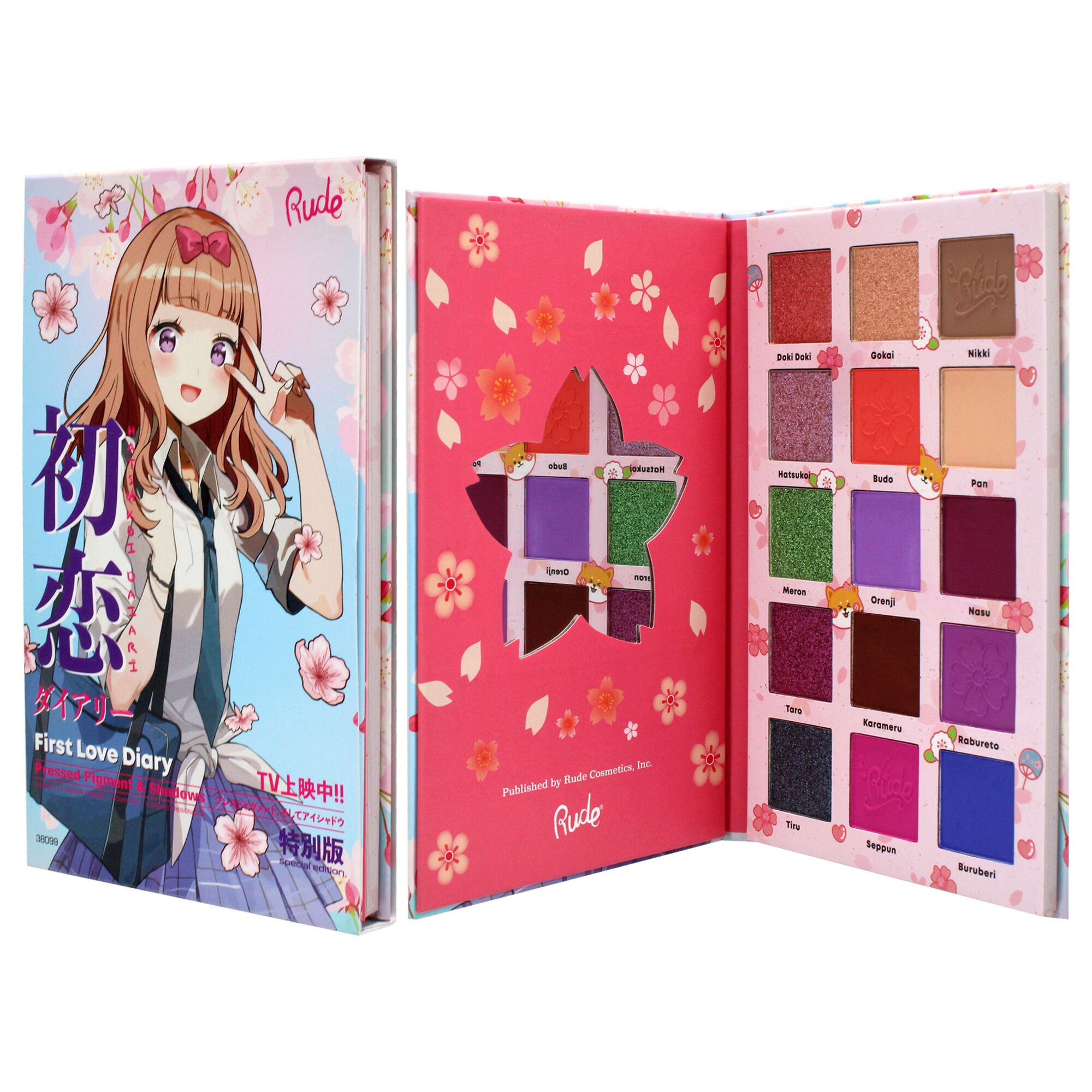 Manga Collection Pressed Pigments and Shadows Palette - First Love Diary by Rude Cosmetics for Women - 0.77 oz Palette, See Description, alternate image number 3