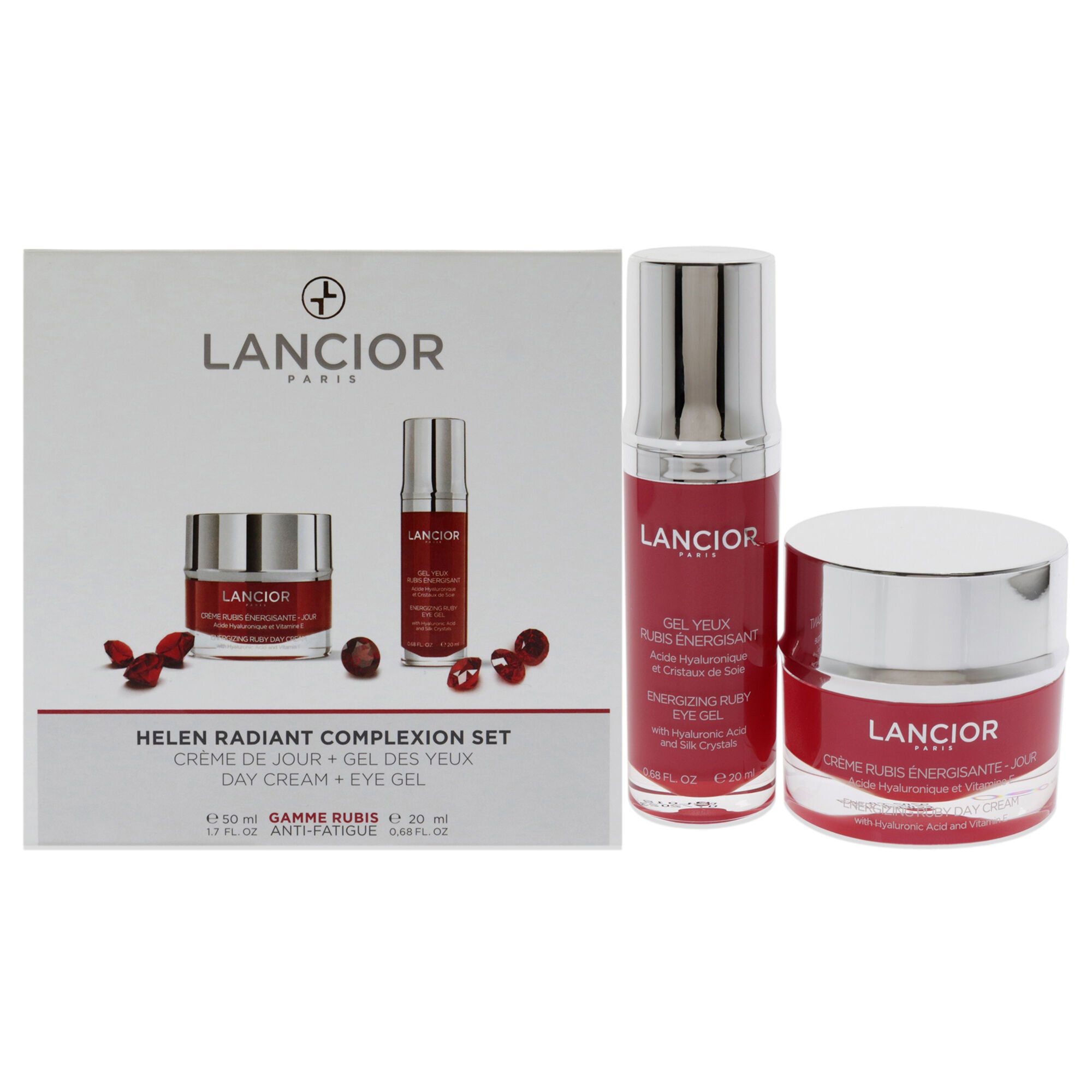 Helen Radiant Complexion Set by Lancior for Unisex - 2 Pc 1.7oz Energizing Ruby Day Cream, 0.68oz Energizing Ruby Eye Gel, NA, hi-res image number 0