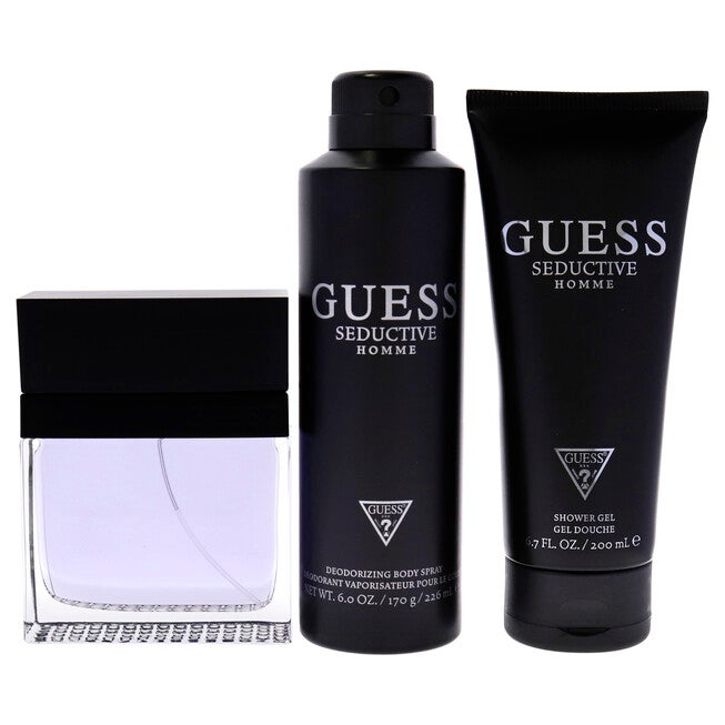 Seductive by Guess for Men - 3 Pc Gift Set 3.4oz EDT Spray, 6oz Deodorizing Body Spray, 6.7oz Shower Gel, , alternate image number null