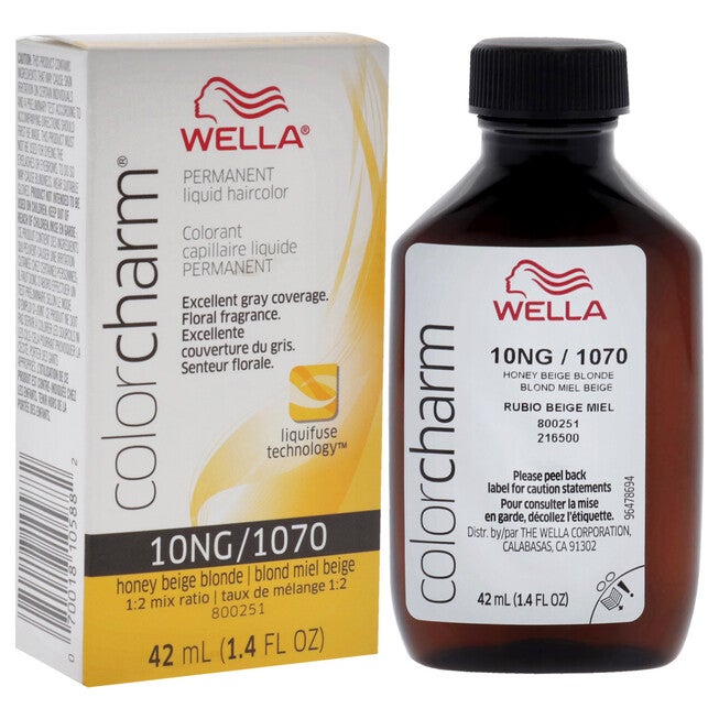 Color Charm Permanent Liquid Hair Color - 1070 10NG Honey Beige Blonde by Wella for Unisex - 1.42 oz Hair Color, NA, alternate image number null